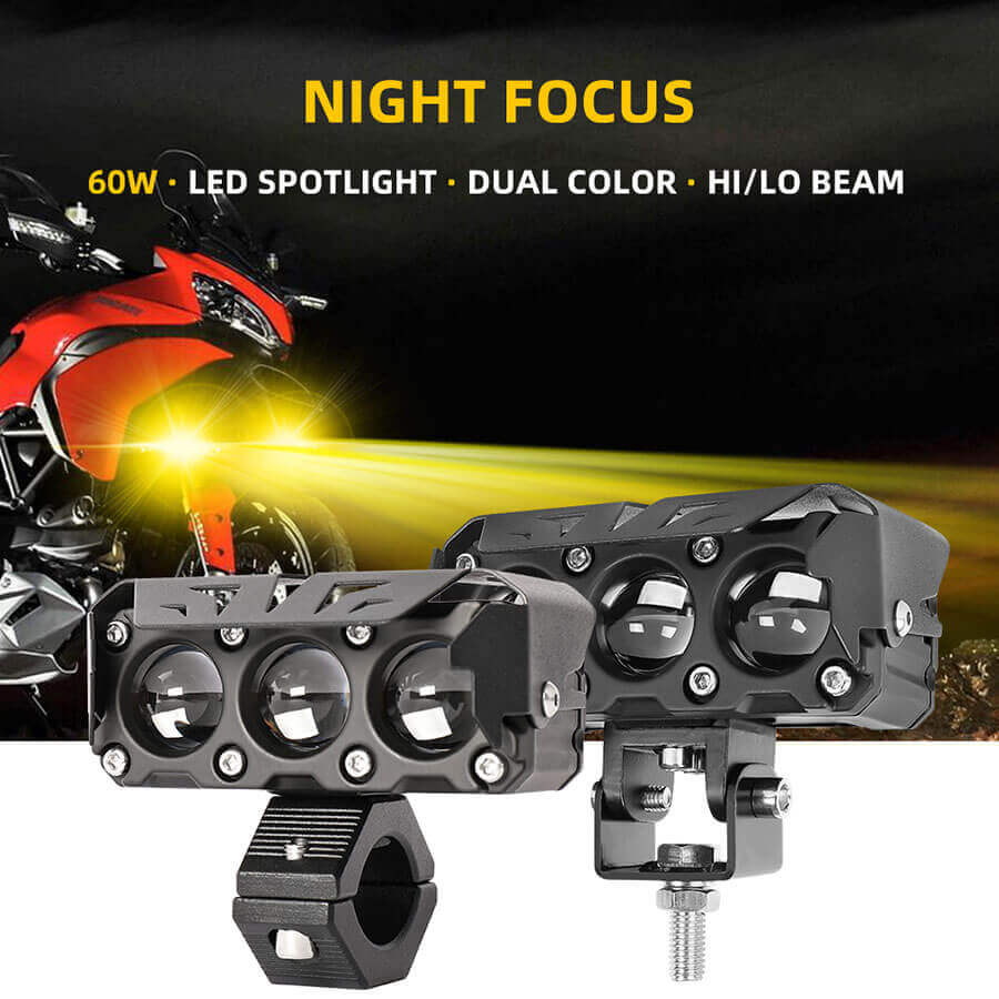 3 luces de conducci&oacute;n auxiliares de lente de proyectores Hilow JG-993-3HP Detalles