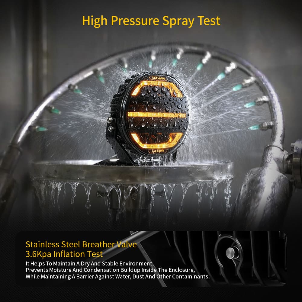 Luz de conducción de 7 pulgadas con luz de posición dinámica blanca y ámbar-901V-CG-16