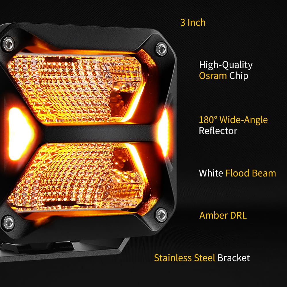 Lámpara de trabajo LED de 3 pulgadas Haz de inundación de 35 W Aprobado por ECE R10-Y995-3IN-F