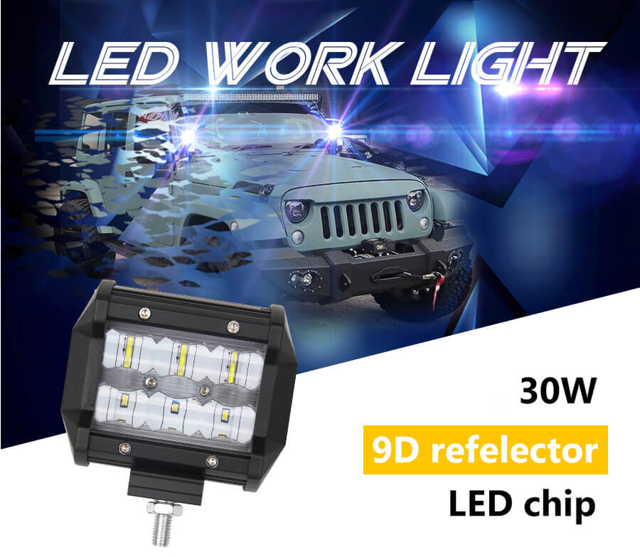 Barra de luz LED de doble fila de 4 pulgadas JG-9621T Tama&ntilde;o (2)