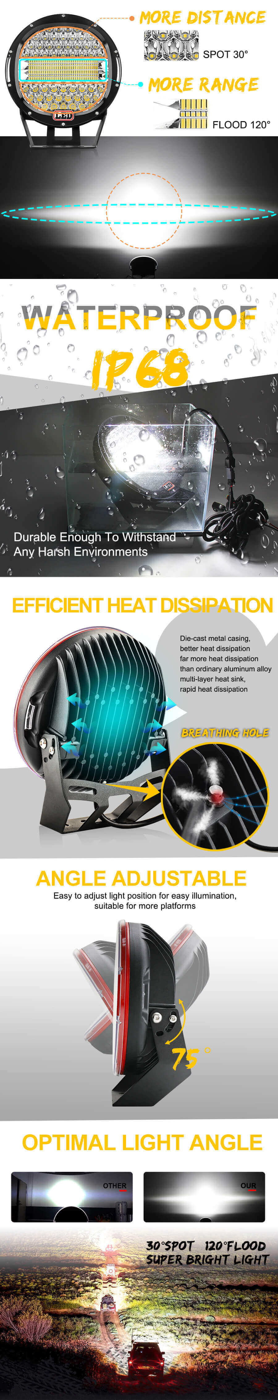 Ventajas JG-903L Luz de Luz Combo LED Combo de doble fila de doble fila JG-903L