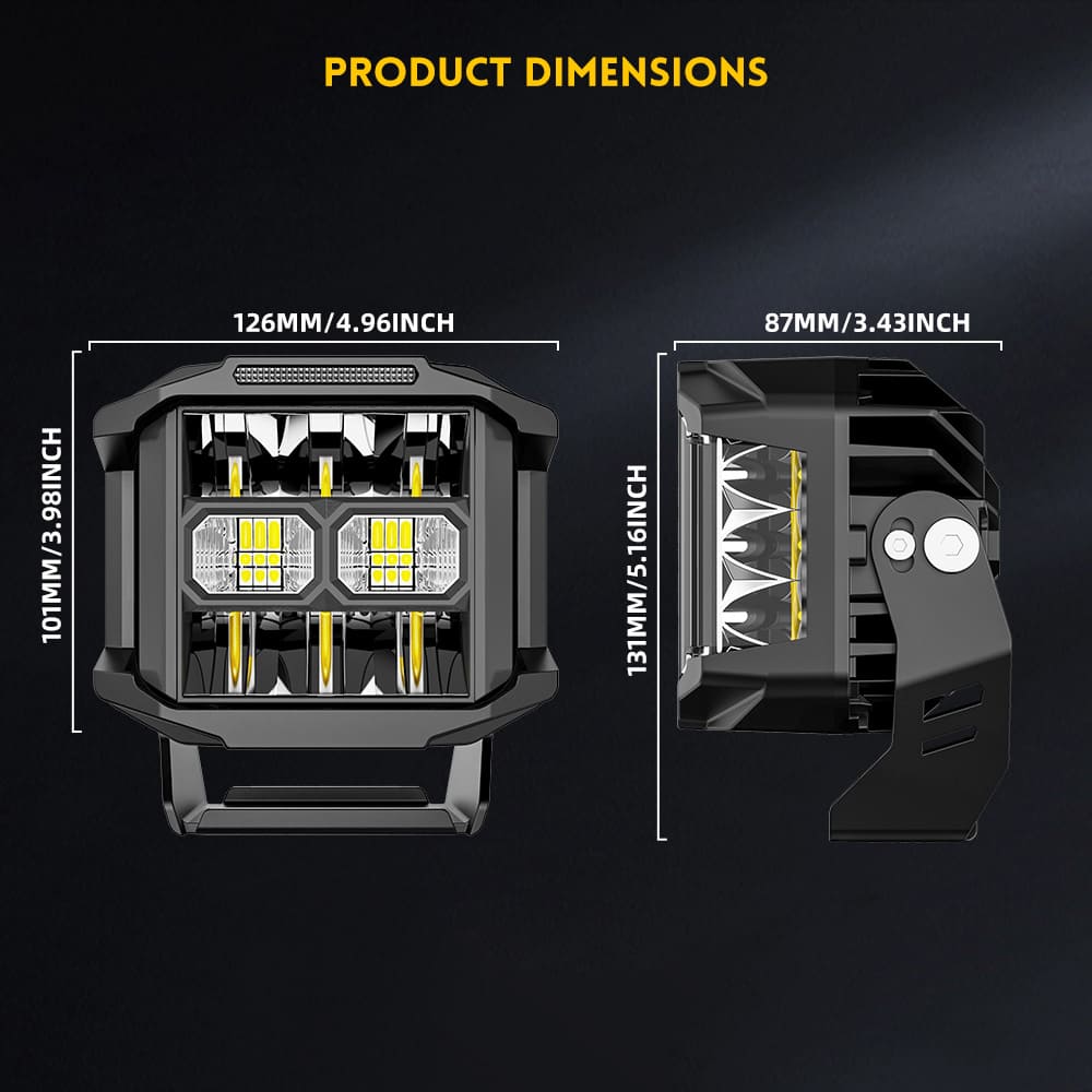 Luces de conducción de tirador lateral de 5 pulgadas y 122 W con haz combinado