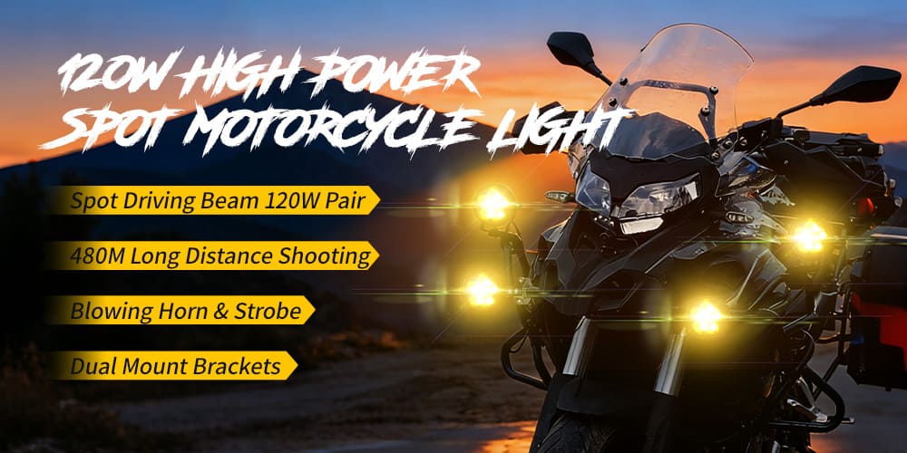 luces de conducci&oacute;n LED para motocicletas todoterreno