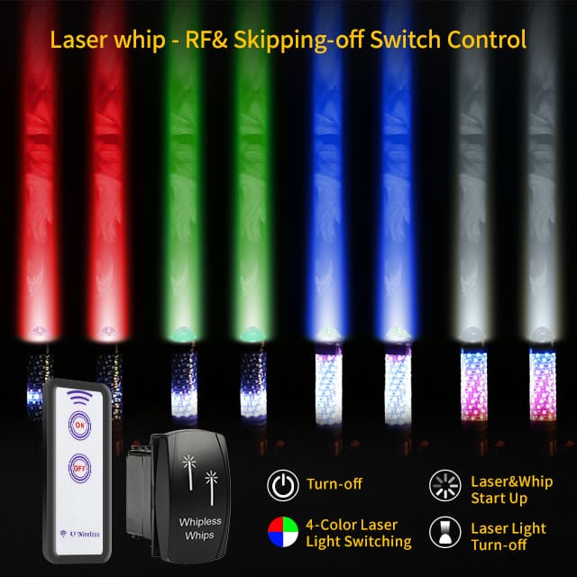 Luces de látigo láser Fatty RGB 2 en 1 para UTV