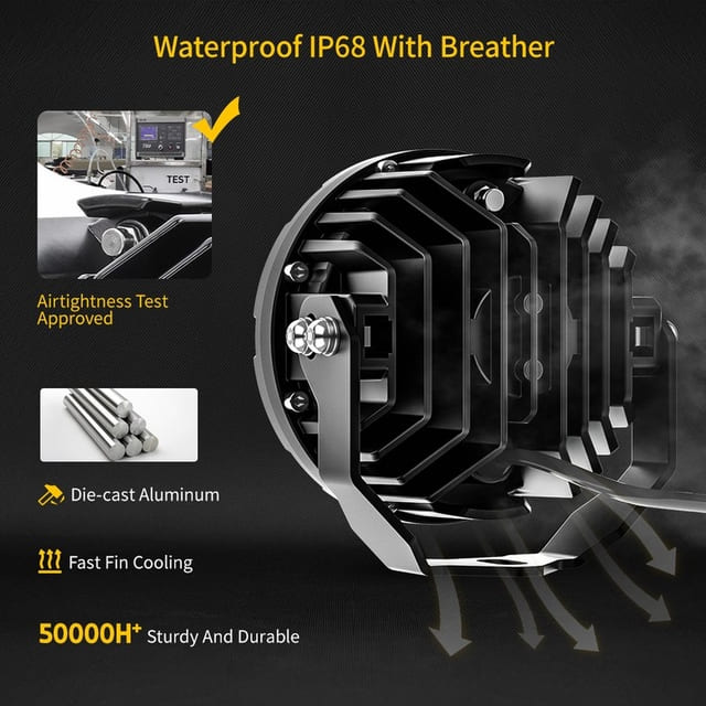 Focos LED para motocicletas de 4,5 pulgadas con DRL en forma de X