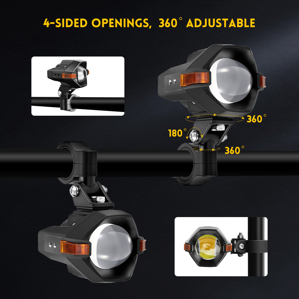 Luces de conducción de motocicleta con haz de doble color con Amber DRL 