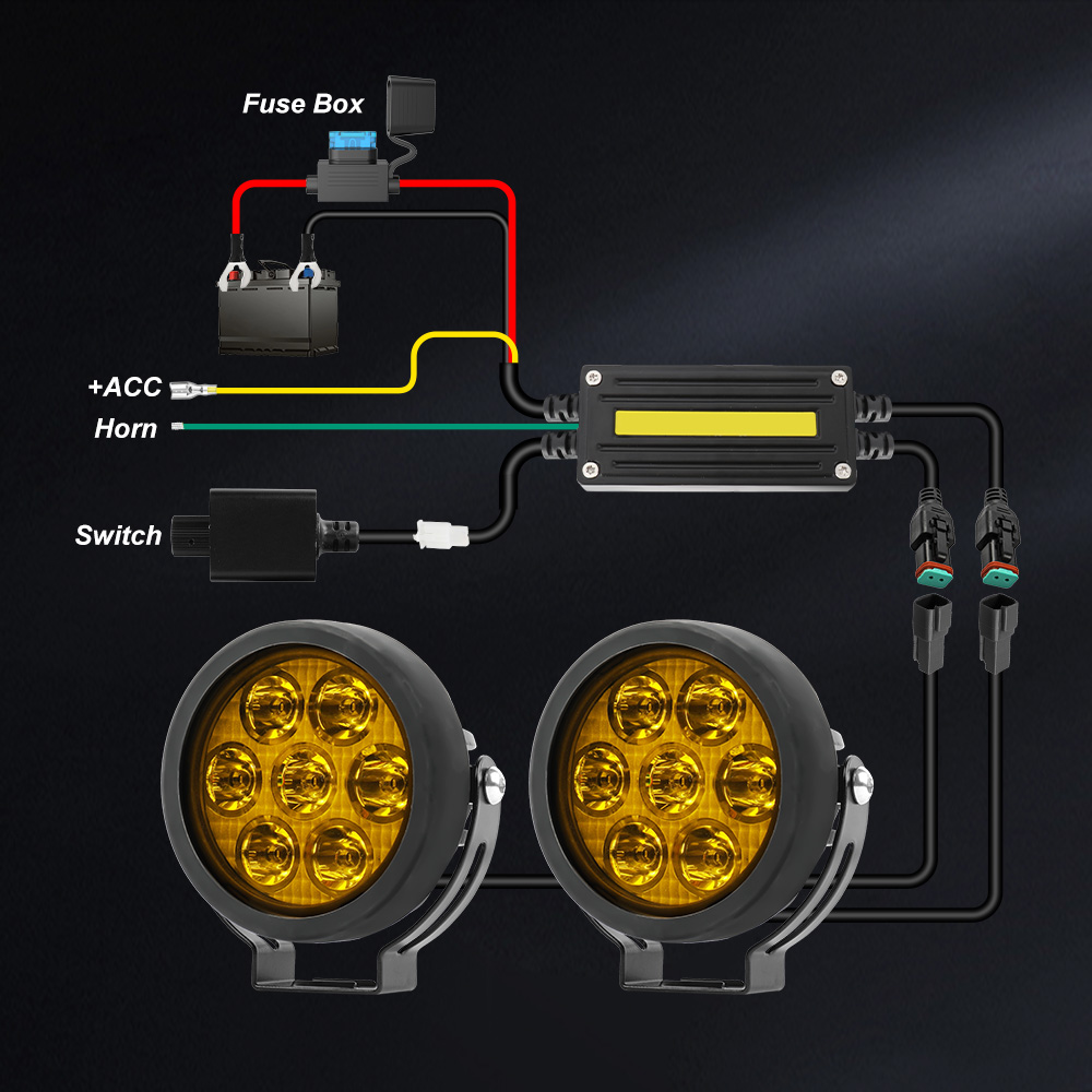 Arnés de alambre de interruptor estroboscópico de motocicleta DT para luces auxiliares-XZ-DT-16-1-2TG 