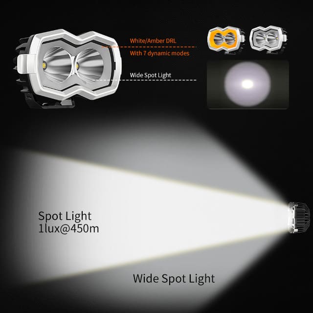 Luz tipo cápsula de 3,8 pulgadas con DRL de persecución dinámica