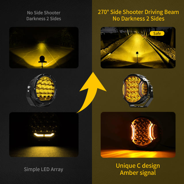 Foco de disparo lateral SideEye Scout de 9 pulgadas con luz de posición