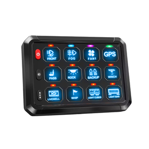 Panel de interruptores de automóvil de 12 bandas al por mayor para vehículos y barcos de 12 V-KZ-CP-12-RGB-ACC-WX-960E