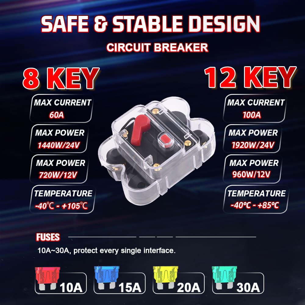 Panel de interruptores de automóvil de 12 bandas al por mayor para vehículos y barcos de 12 V-KZ-CP-12-RGB-ACC-WX-960E